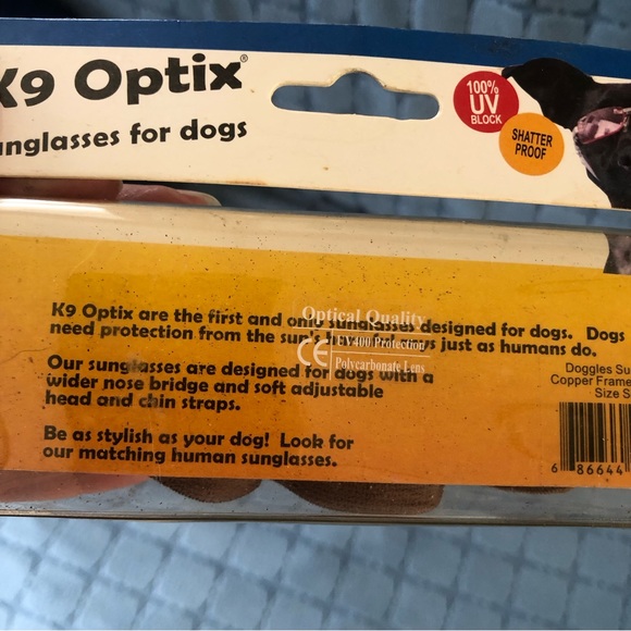 K9 Optix - sunglasses for dogs . NOS - SMALL - copper frames - Picture 5 of 8